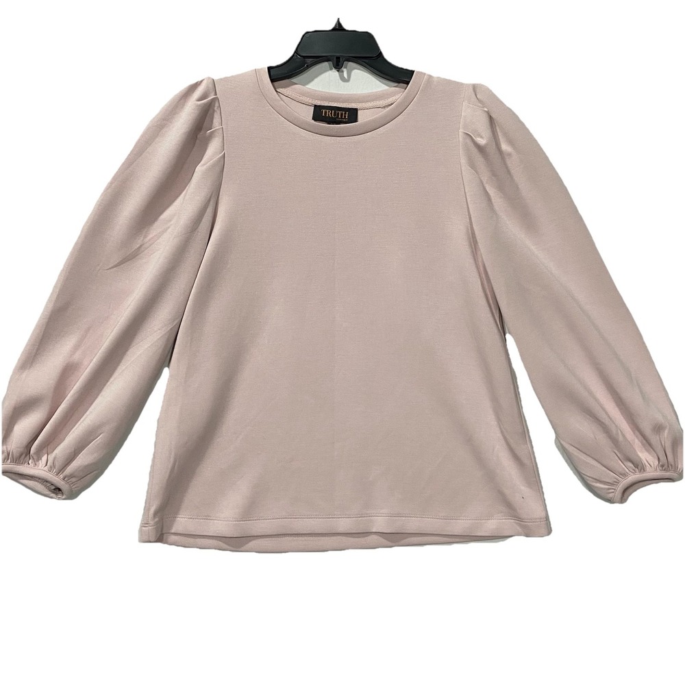 Truth By Republic Women's Balloon Sleeve Puff Rose Blouse Size Small